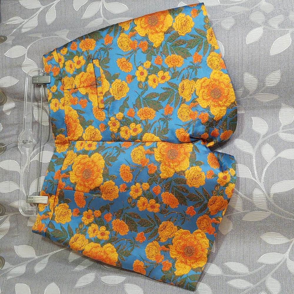 Jade Marigold Ada Floral Orange and Blue Shorts size 12 - Picture 2 of 5